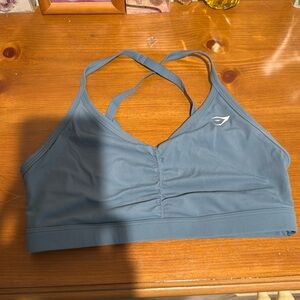 Gymshark blue rouche sports bra